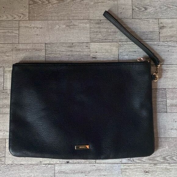 ALDO, Faux Snake Skin, Sequin Embellished, Oversized Clutch Purse - Picture 7 of 15